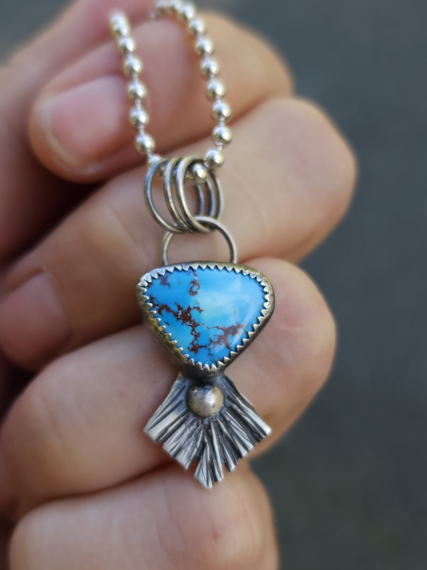 Stamped Fringe Pendant no.6