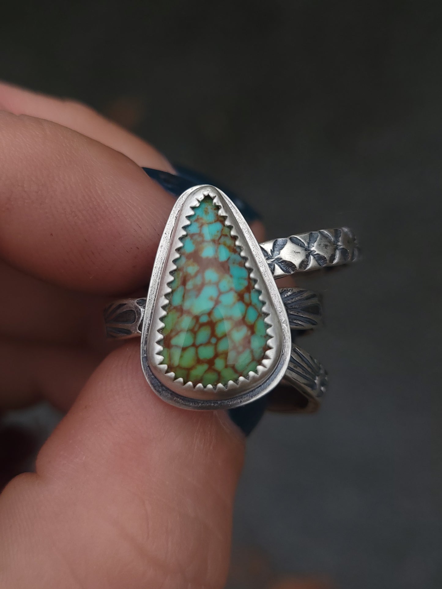 Stamped Stacking Ring Set no.7 || 9