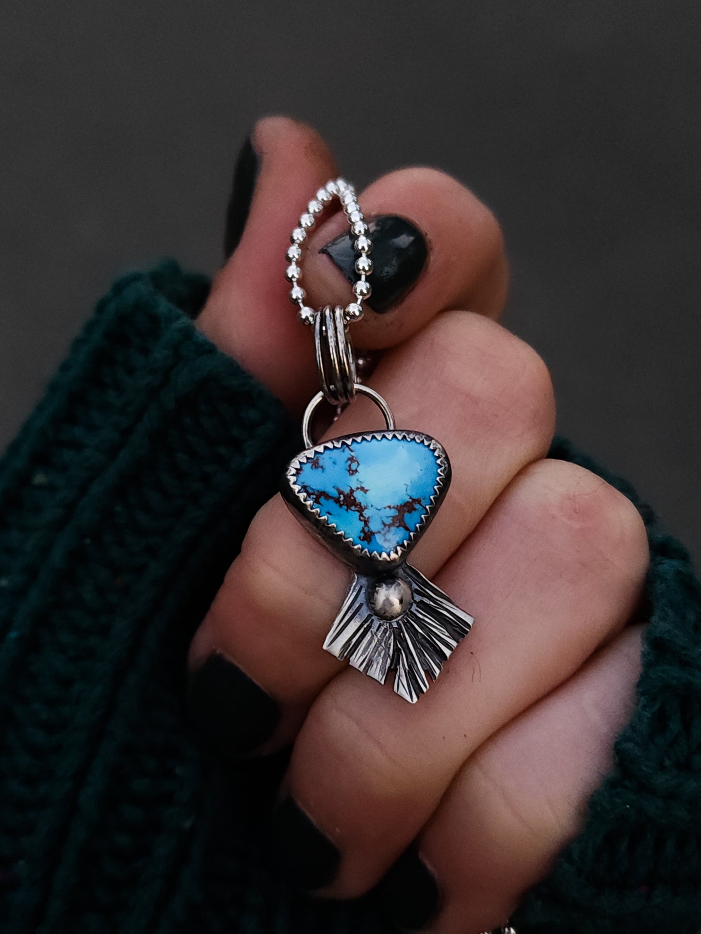 Stamped Fringe Pendant no.6