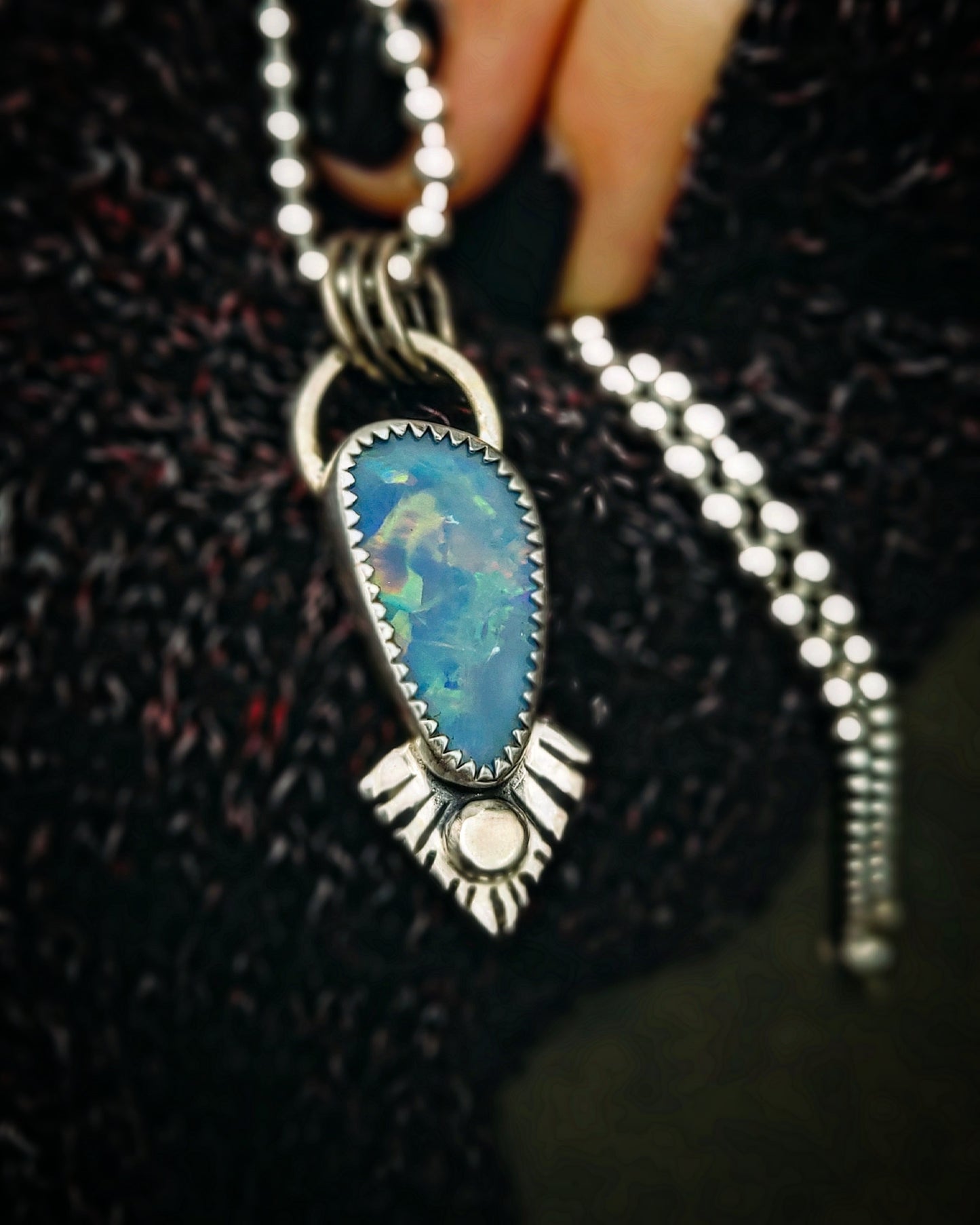 Stamped Fringe Pendant #6