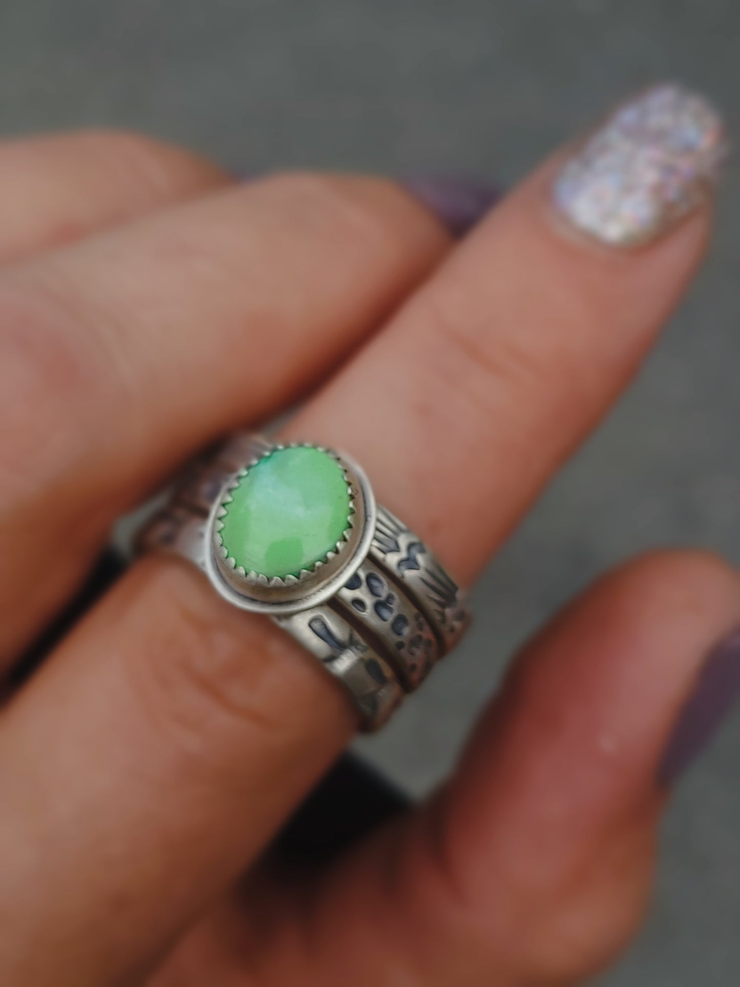 Stamped Stacking Rings no.4 || 9.5