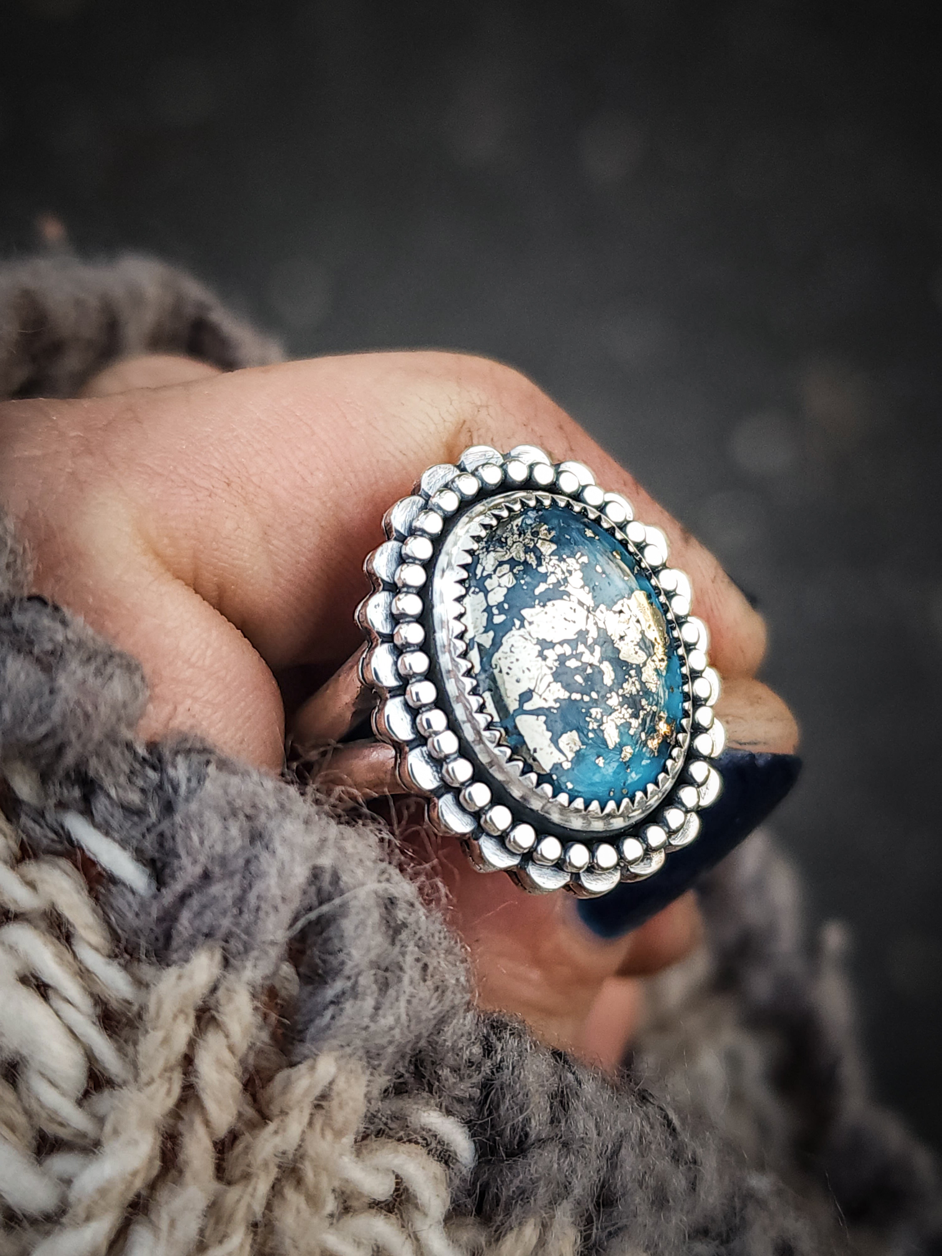 Winter Flower Ring no.4 || 6.75 – Mountain Rays Handmade